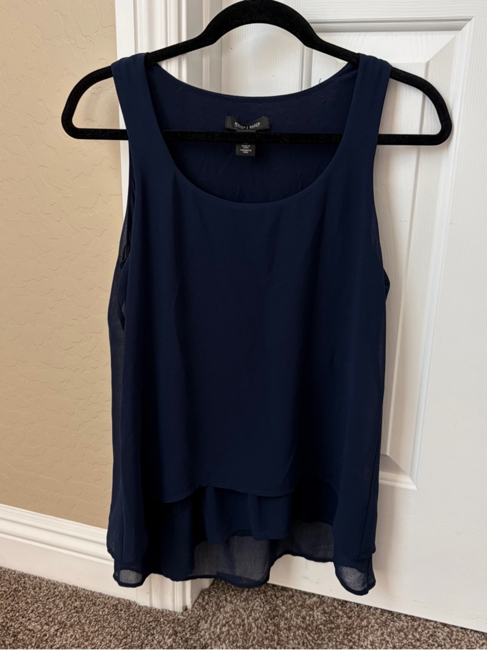 White House Black Market Navy Layered Sleeveless Tank